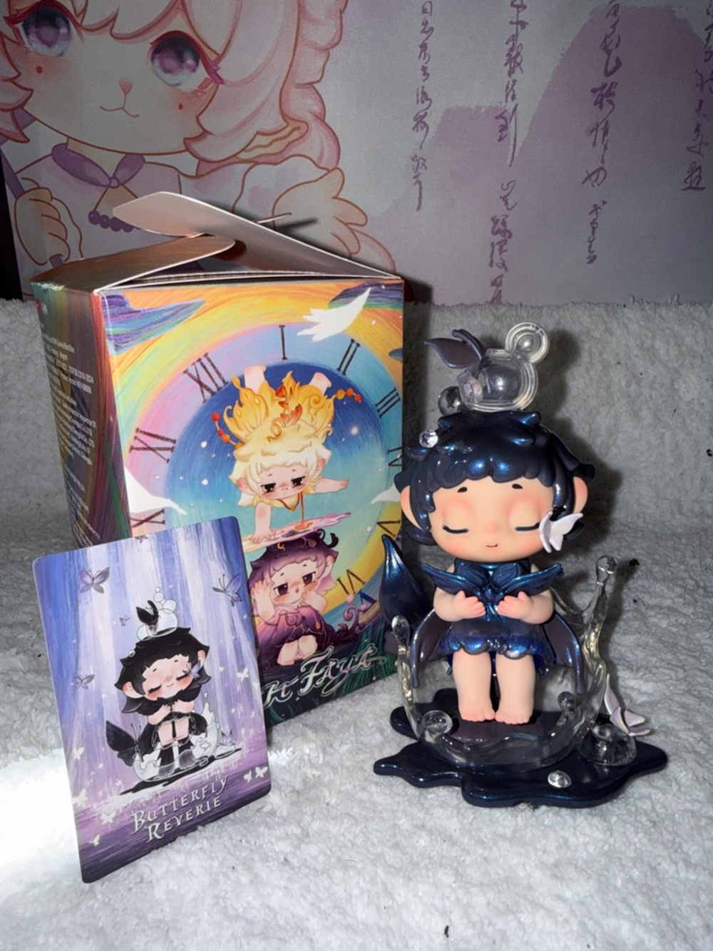 Let It Faya Adorable Navy Blue Fairy Figurine  Butterfly Reverie